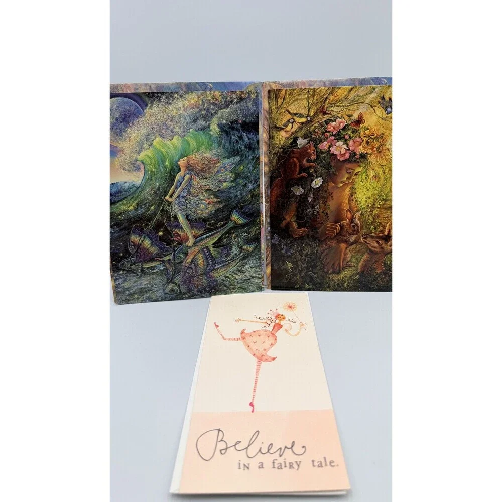 Two Vintage 1981 Josephine Wall Greeting Cards Fantasy Art + BONUS Fairy Card